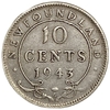 10 центов 1943 год C.Георг VI.Ньюфаундленд.Британская колония.Серебро.