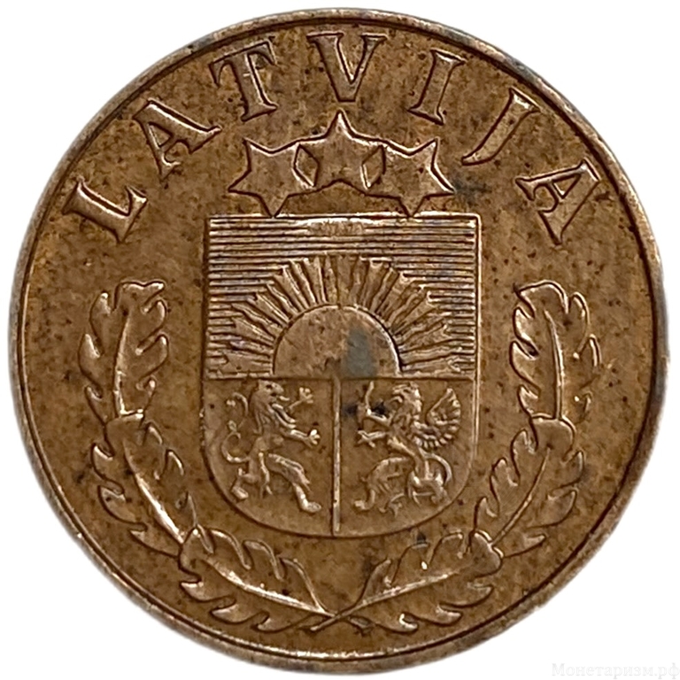 1 сантим 1939 год.Латвия.  