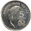5 центов 1995 год.Морской улов.ФАО.Елизавета II.Фиджи.