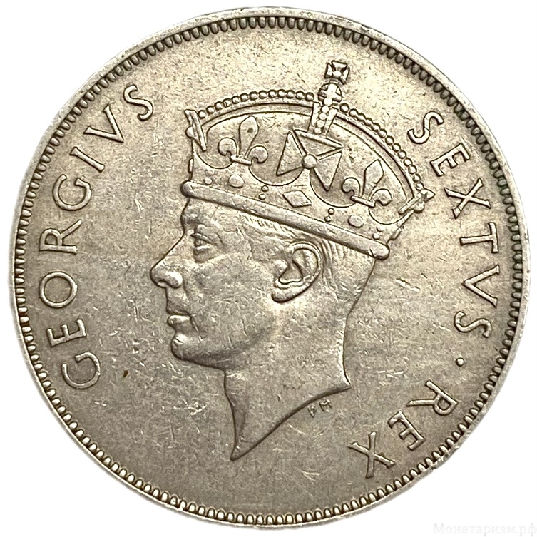 1 шиллинг 1949 год.Лев.Георг VI.Британская Восточная Африка.