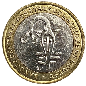500 франков 2004 год.CFA.Государства Западной Африки.Биметалл. 