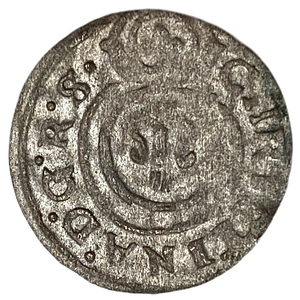 1 солид 1632-1654 год.Королева Кристина.Шведская Ливония.