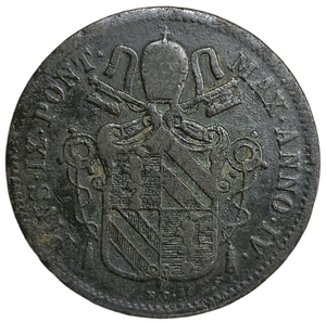 1 байокко 1850 год.Папа Пий IX.Папская область.Ватикан.