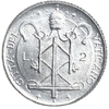 2 лиры 1967 год.Папа Павел VI.Папские регалии.Ватикан.