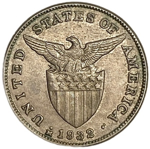 5 сентаво 1932 год.Вулкан.Манила.Филиппины.