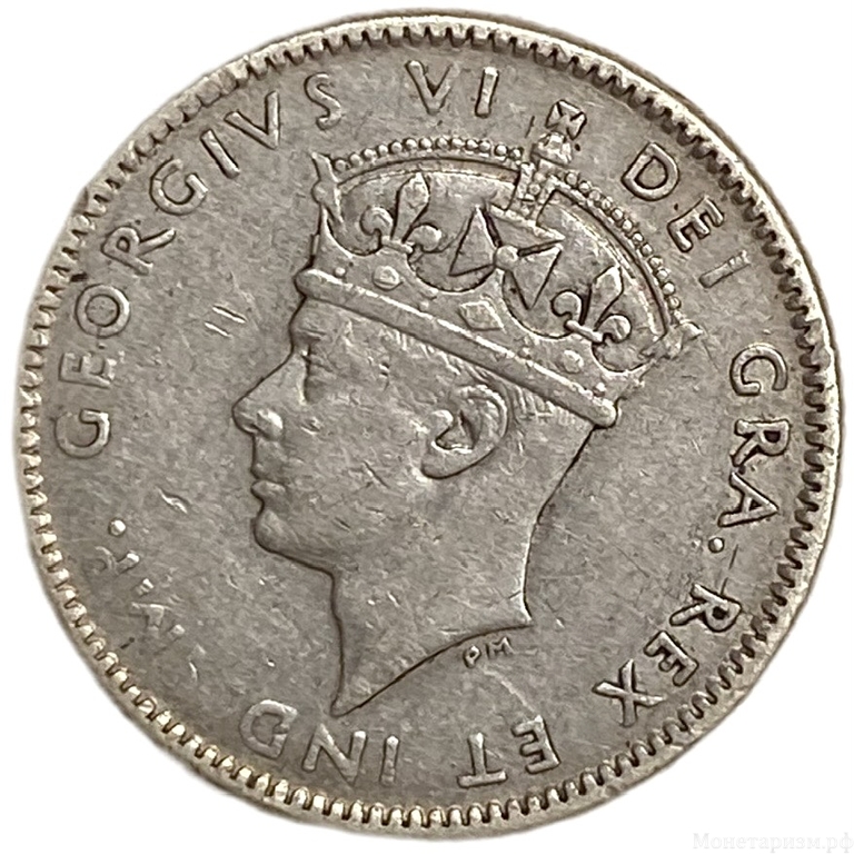 10 центов 1943 год C.Георг VI.Ньюфаундленд.Британская колония.Серебро.