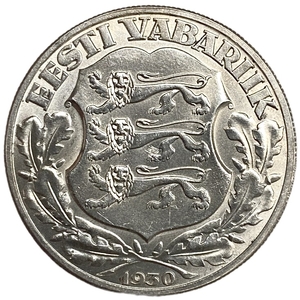 2 кроны 1930 год.Замок Тоомпеа.Эстония.Серебро.
