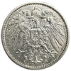 1 марка 1907 год A.Вильгельм II.Империя.Германия.Серебро.