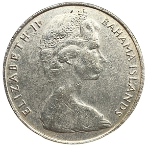 2 доллара 1966 год.Фламинго.Багамские Острова.Серебро.