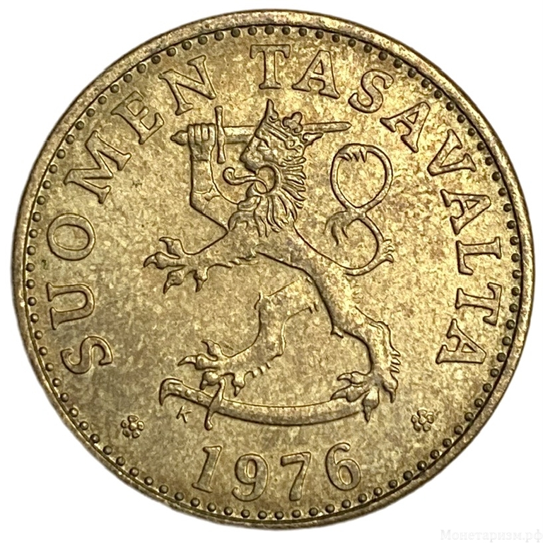 50 пенни 1976 год.Сосна.Финляндия.  