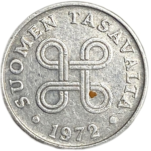 1 пенни 1972 год.Финляндия.     