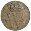 1/2 цента 1869 год.Вильгельм III.Нидерланды.