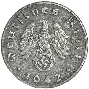 5 рейхспфеннигов 1942 год.Двор D.3 рейх.Германия. 