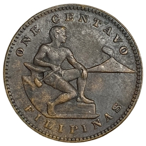 1 сентаво 1927 год.Вулкан.Манила.Филиппины.Бронза.