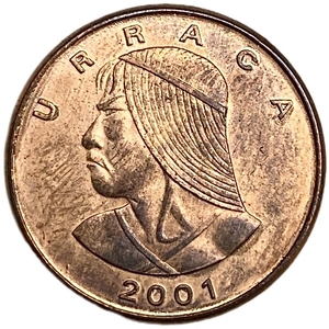 1 сентесимо 2001 год.Вождь Уррака.Панама.