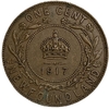 1 цент 1917 год C.Георг V.Ньюфаундленд.Британская колония.Бронза.