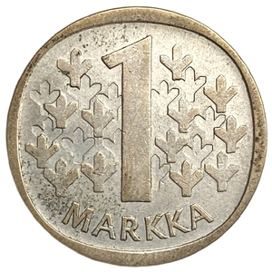1 марка 1964 год.Финляндия.Серебро.