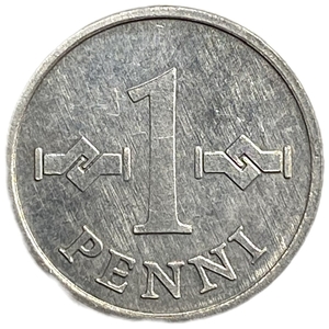 1 пенни 1976 год.Финляндия.    