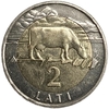 2 лата 1999 год.Корова.Латвия.Биметалл.