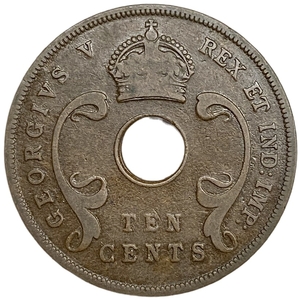 10 центов 1927 год.Георг V.Британская Восточная Африка.