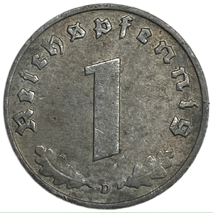 1 рейхспфенниг 1941 год.Двор D.3 рейх.Германия. 