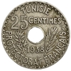 25 сантимов 1938 год.Французский протекторат.Тунис. 
