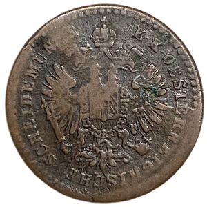 5/10 крейцера 1858 год A.Франц Иосиф I.Австрийская империя.Медь.