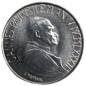100 лир 1982 год.Папа Иоанн Павел II.Семья и материнство.Ватикан.