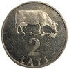 2 лата 1992 год.Корова.Латвия.Proof.