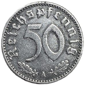 50 рейхспфеннигов 1941 год.Двор A.3 рейх.Германия.   