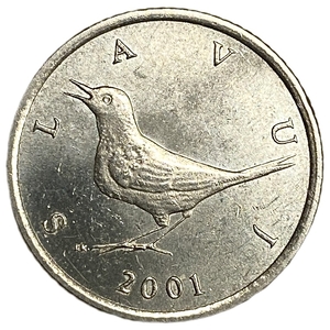 1 куна 2001 год.Соловей.Республика Хорватия.  