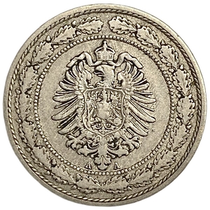 20 пфеннигов 1888 год A.Кайзер Вильгельм II.Империя.Германия.