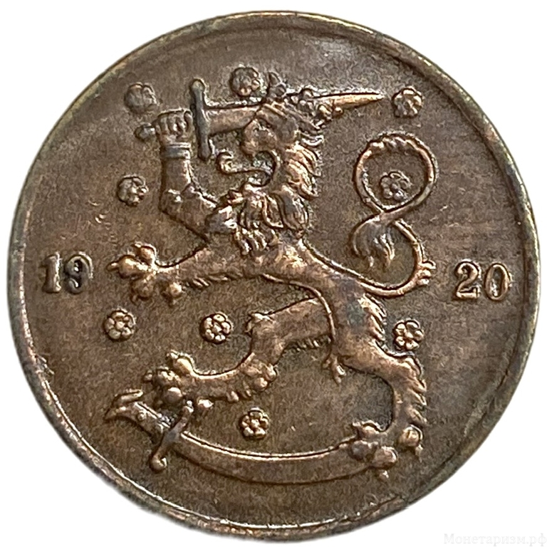 5 пенни 1920 год.Финляндия.   