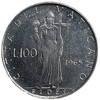 100 лир 1965 год.Папа Павел VI.Аллегория веры.Ватикан.