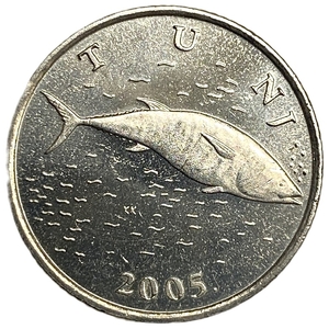 2 куна 2005 год.Тунец.Республика Хорватия. 