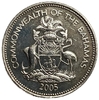 25 центов 2005 год.Парусник.Елизавета II.Багамские Острова. 