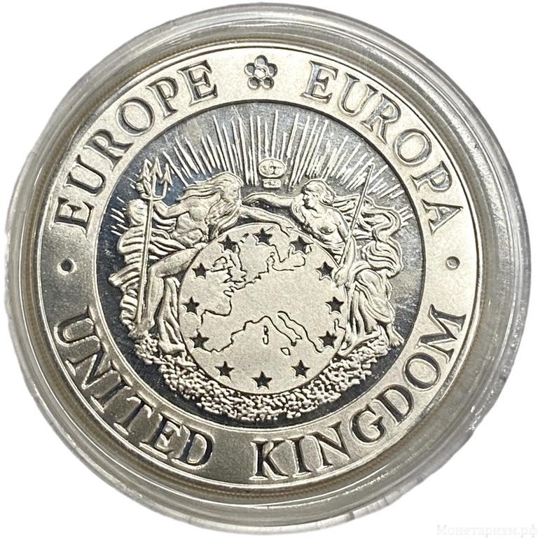 25 экю 1994 год.Фрэнсис Дрейк.Великобритания.Серебро.Proof.